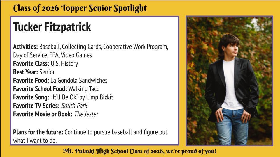 Congratulations, Tucker!