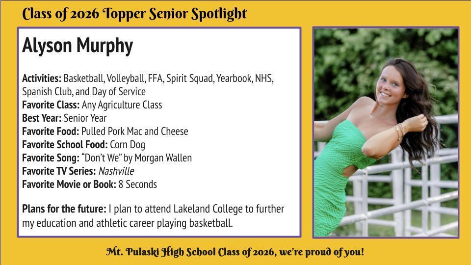 Congratulations, Alyson!