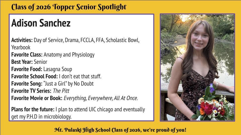 Congratulations, Adison!