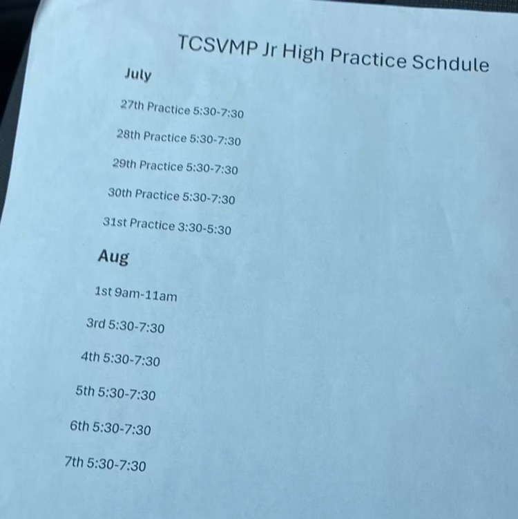 schedule