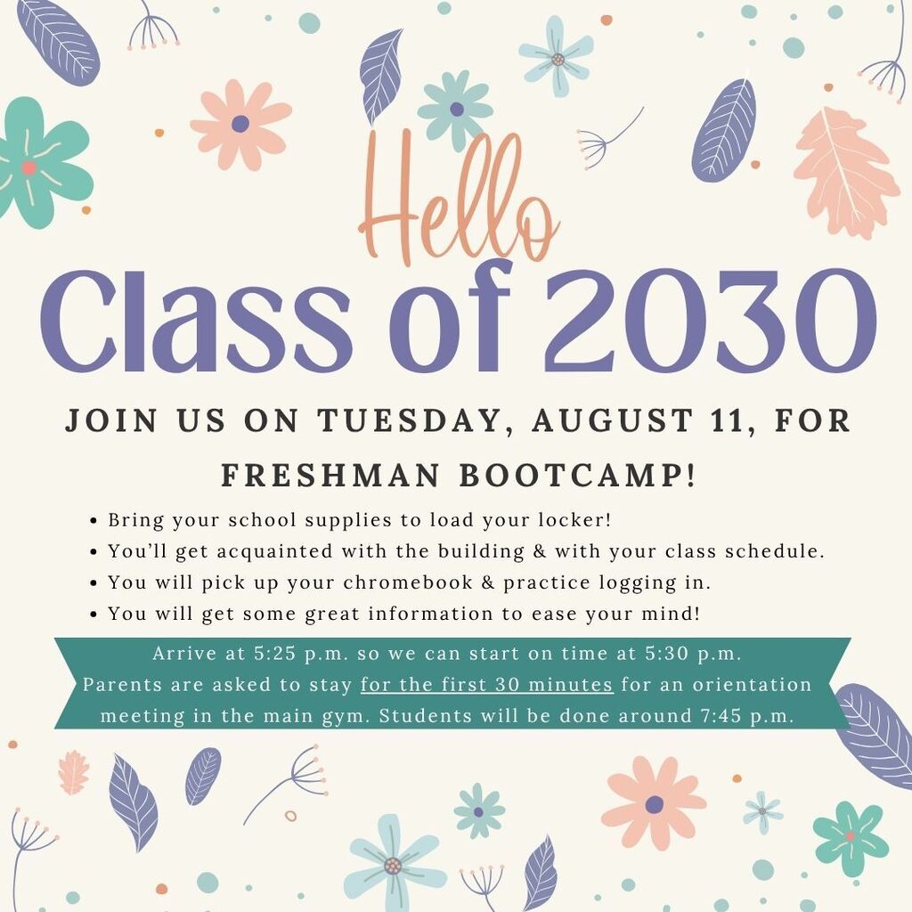 Freshman Bootcamp is on Tuesday, August 11, 2026.