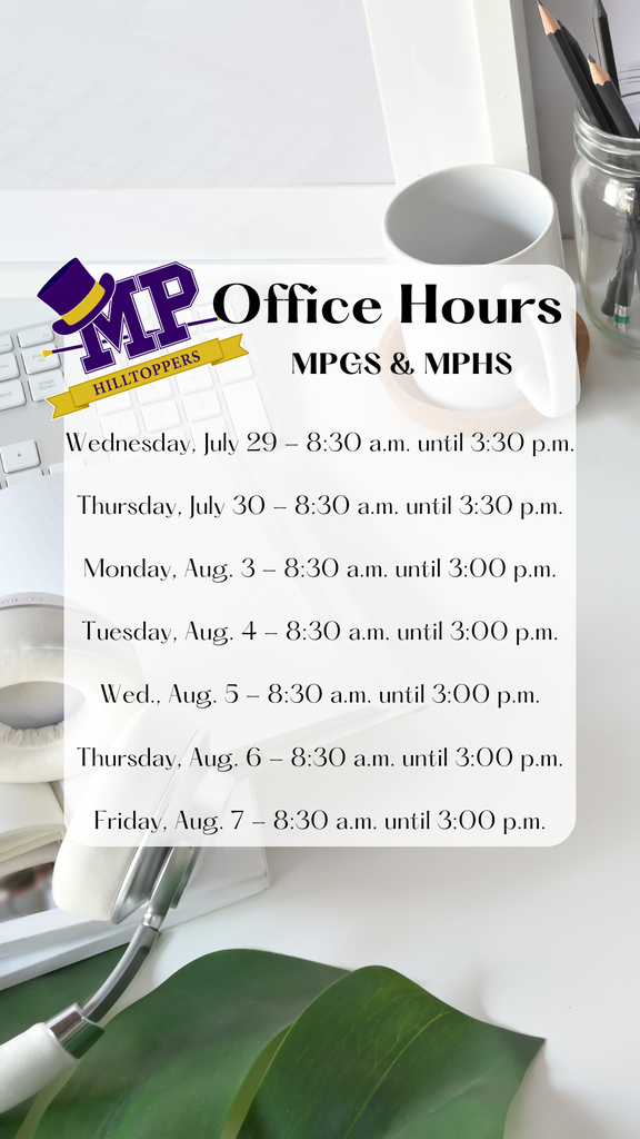 office hours july 29-Aug 7