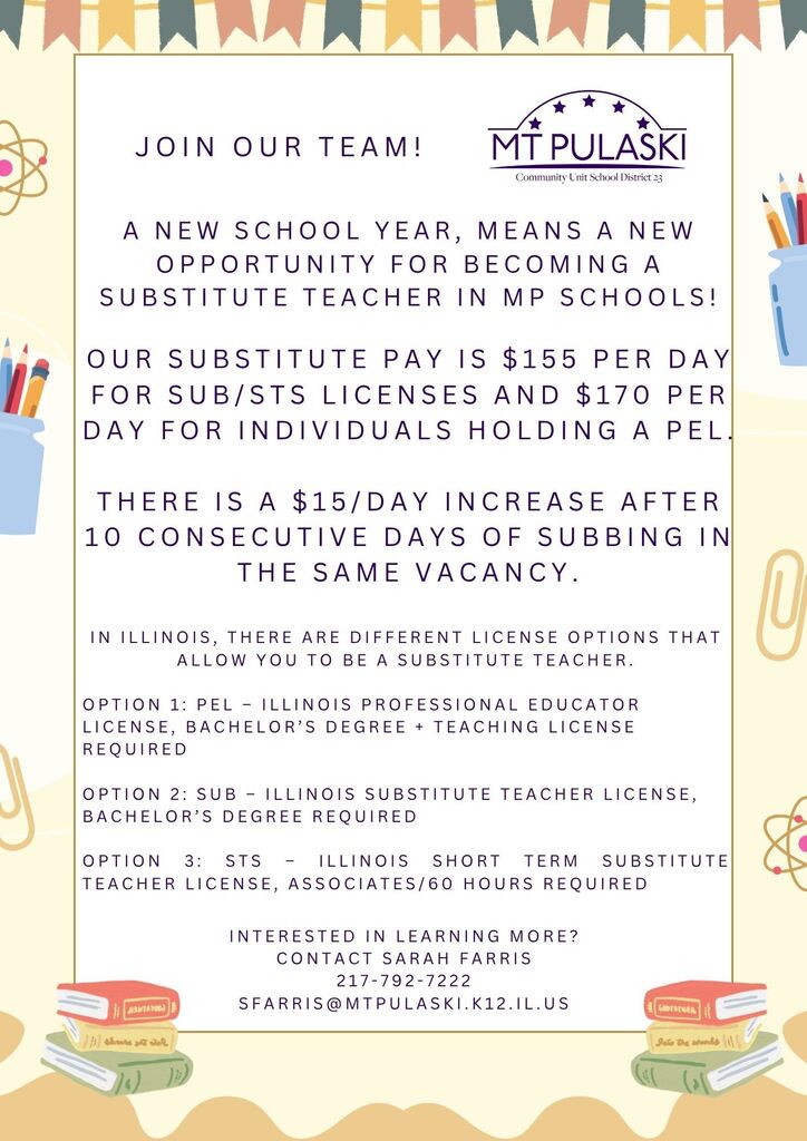 We need substitute teachers!