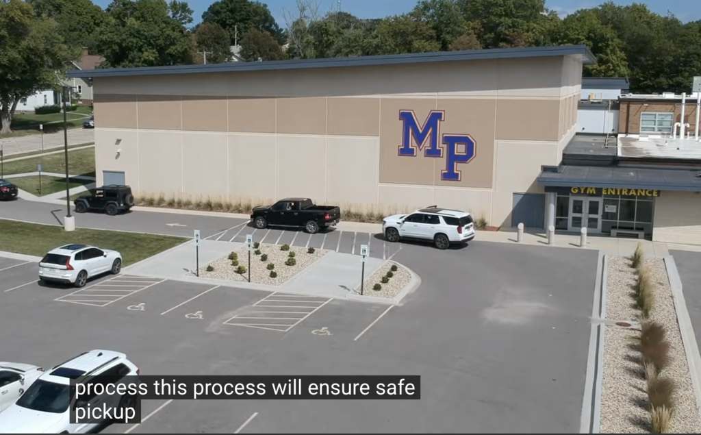 Pick up and drop off for school should occur at the multipurpose entrance only before and after school.