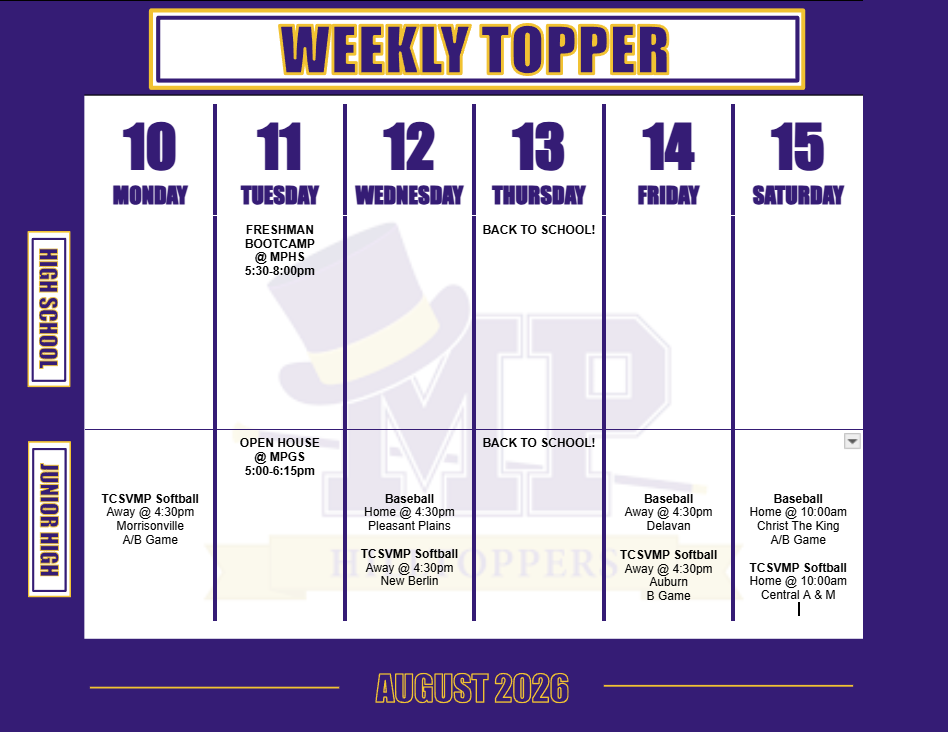 Weekly Schedule