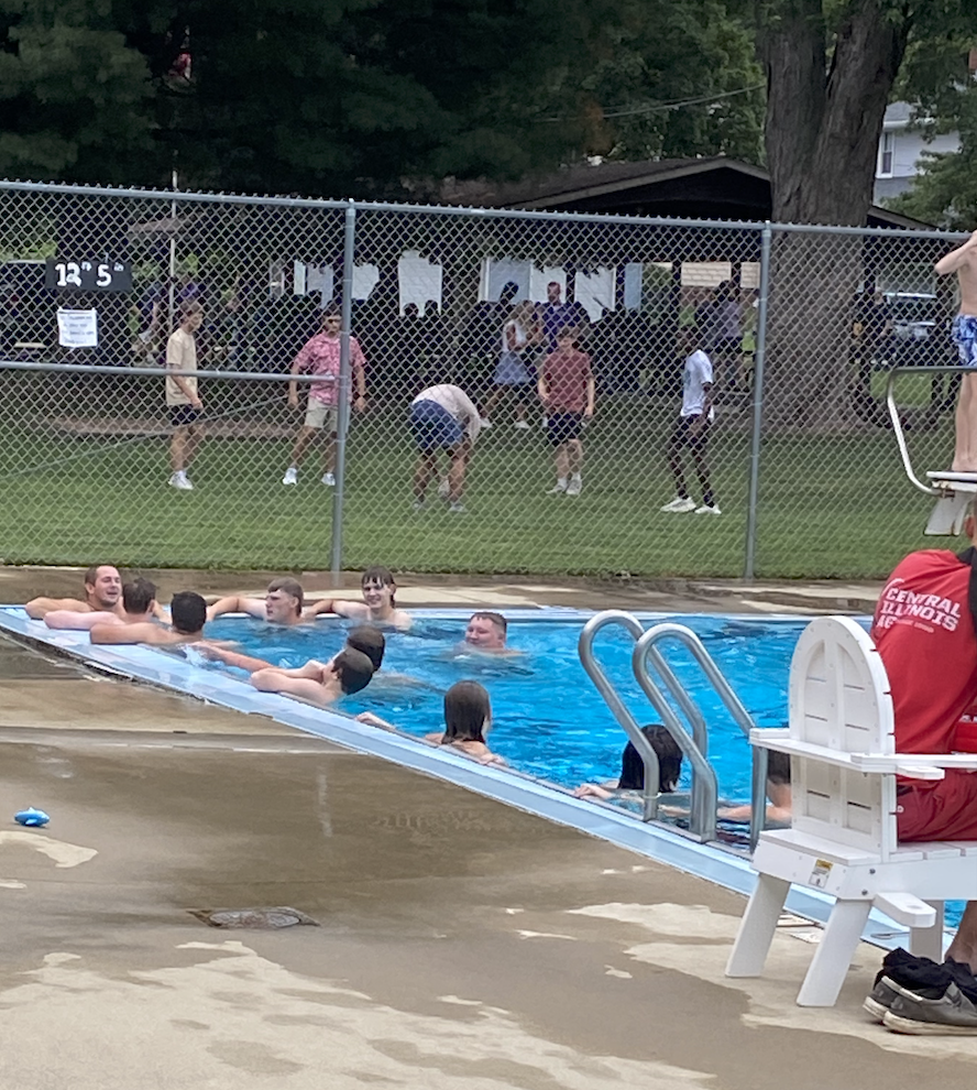 Hanging out in the pool