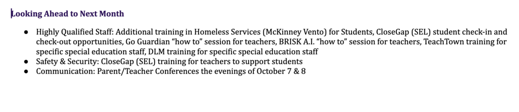 Page 6 of the Principal's Report