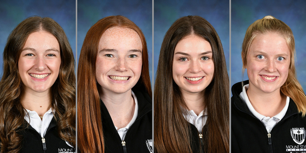 professional yearbook portrait images of four students