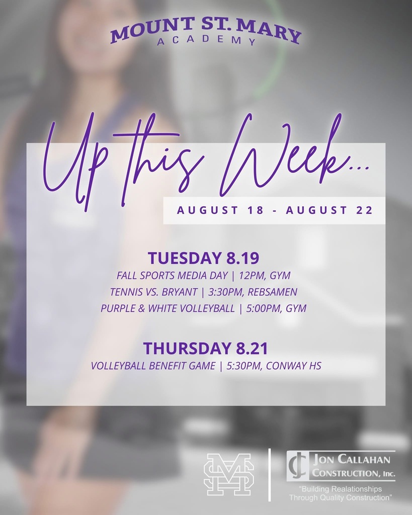 purple text announcing game time and location on top of blurred background image