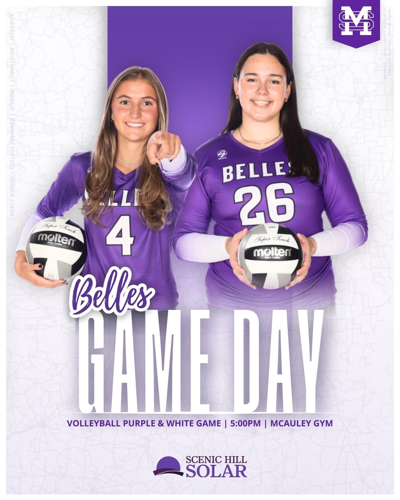 image of two female athletes holding volleyballs on purple and white background