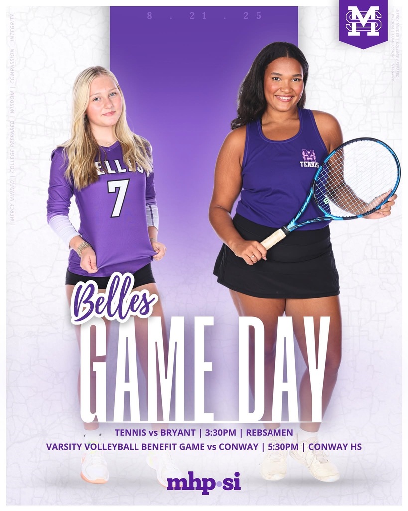 ​image of female student-athletes in uniform on top of purple and white background