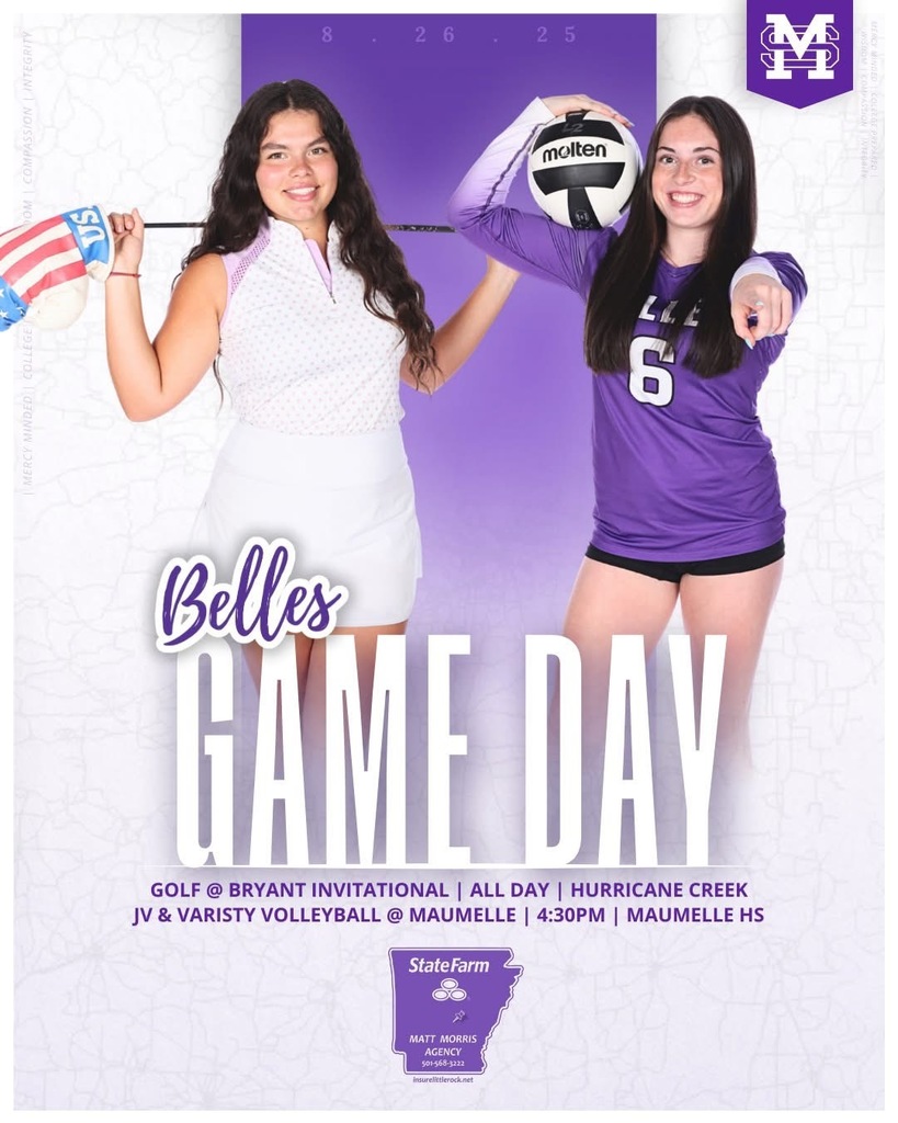 ​image of two female student-athletes in uniform on top of purple and white background