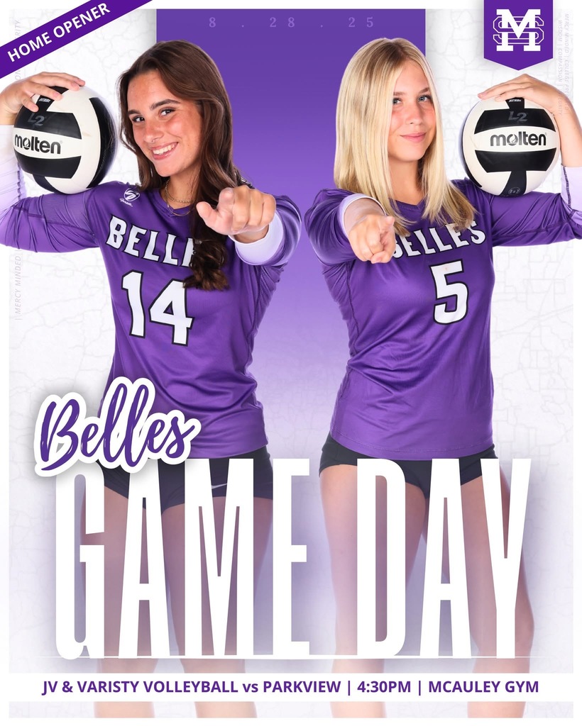 ​image of two female student-athletes in uniform on top of purple and white background