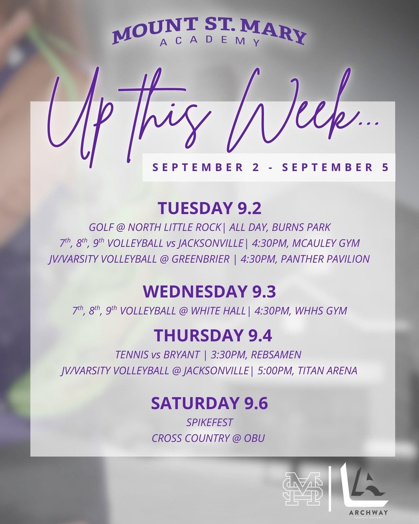 purple text announcing game times and locations on top of blurred background image