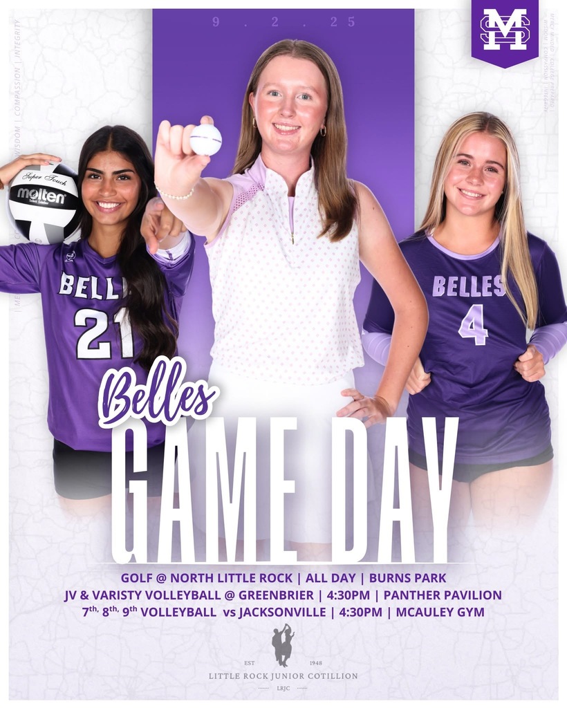 ​image of three female student-athletes in uniform on top of purple and white background
