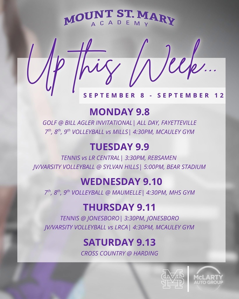 purple text announcing game times and locations on top of blurred background image