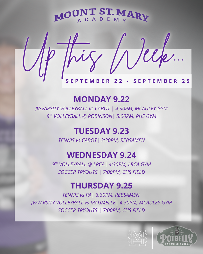 Weekly Schedule of Athletic Events