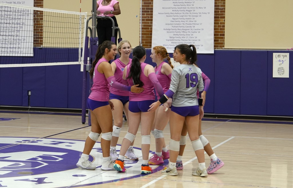 Pink out volleyball game and fans