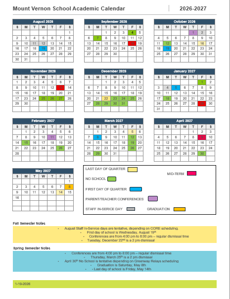 26-27 School Calendar