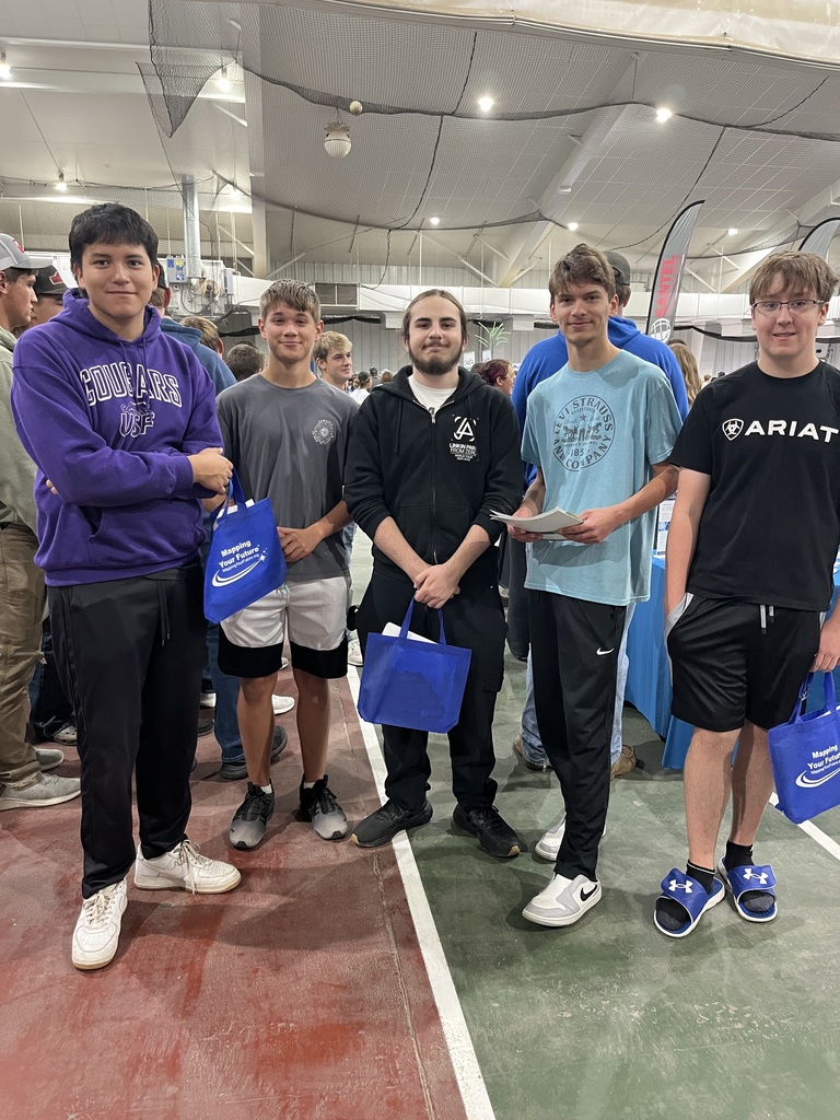 The boys with their goody bags