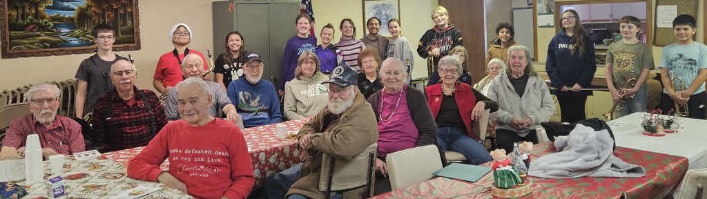Mt. Vernon 6th Grade Band students perform at the Senior Center in Mt. Vernon.