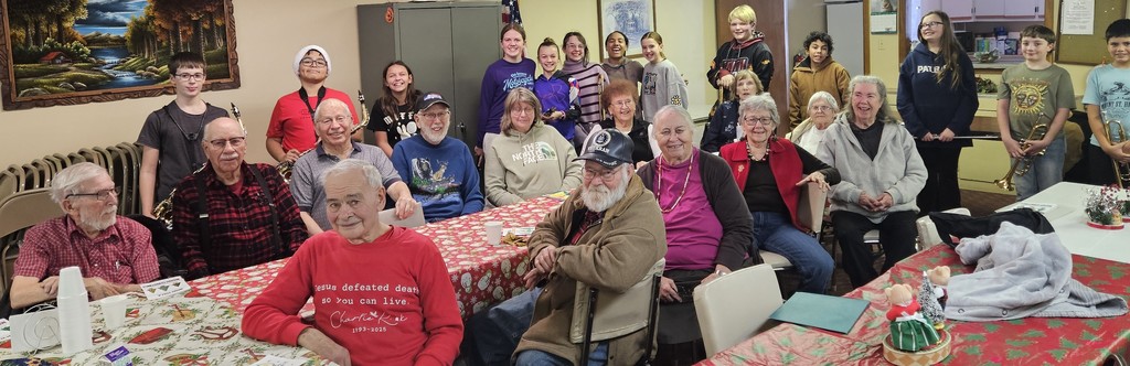Mt. Vernon 6th Grade Band students perform at the Senior Center in Mt. Vernon.