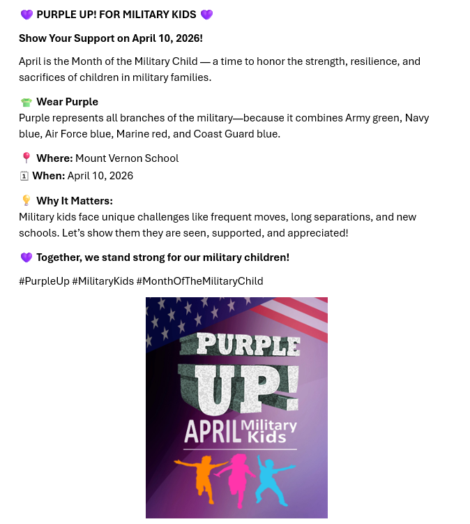 Purple Up for Military Kids!