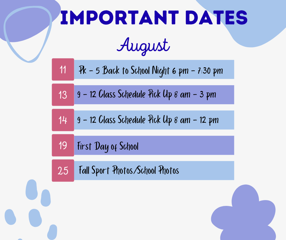 August Important Dates