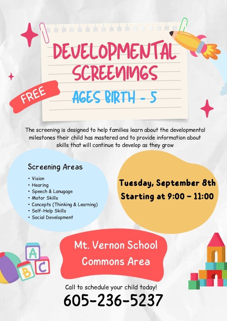 Developmental Screenings for 2026-2027 School Year