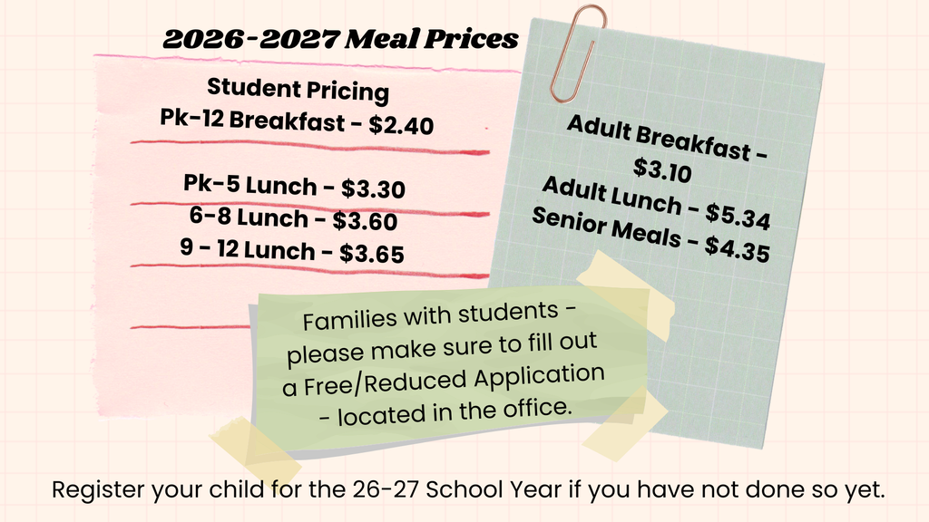 26-27 Meal Prices