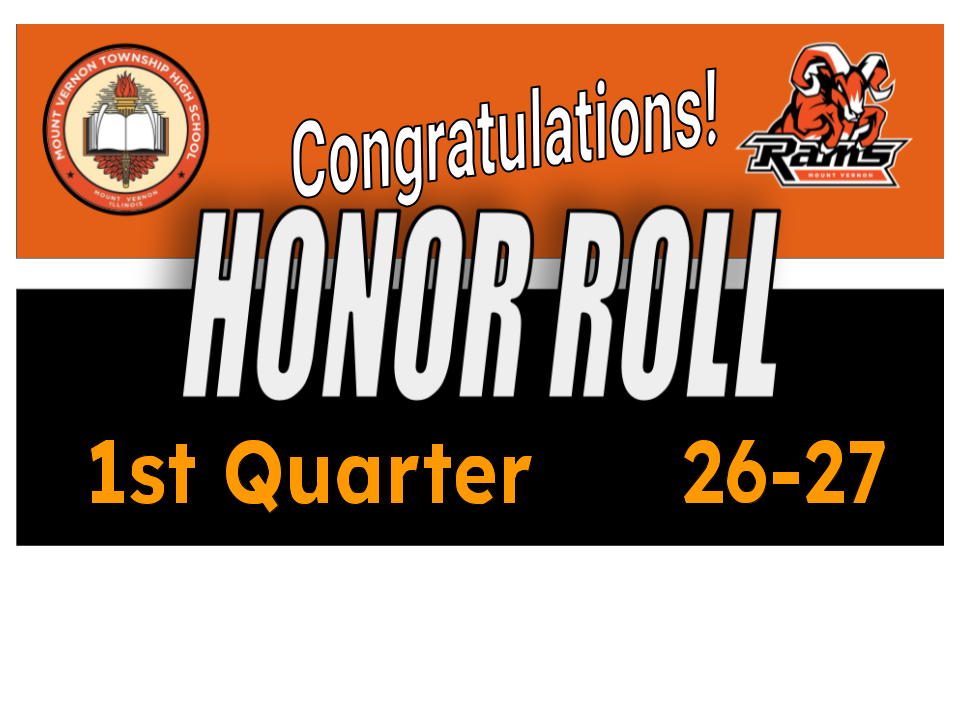 Congratulations 1st quarter 26-27 Honor Roll Students