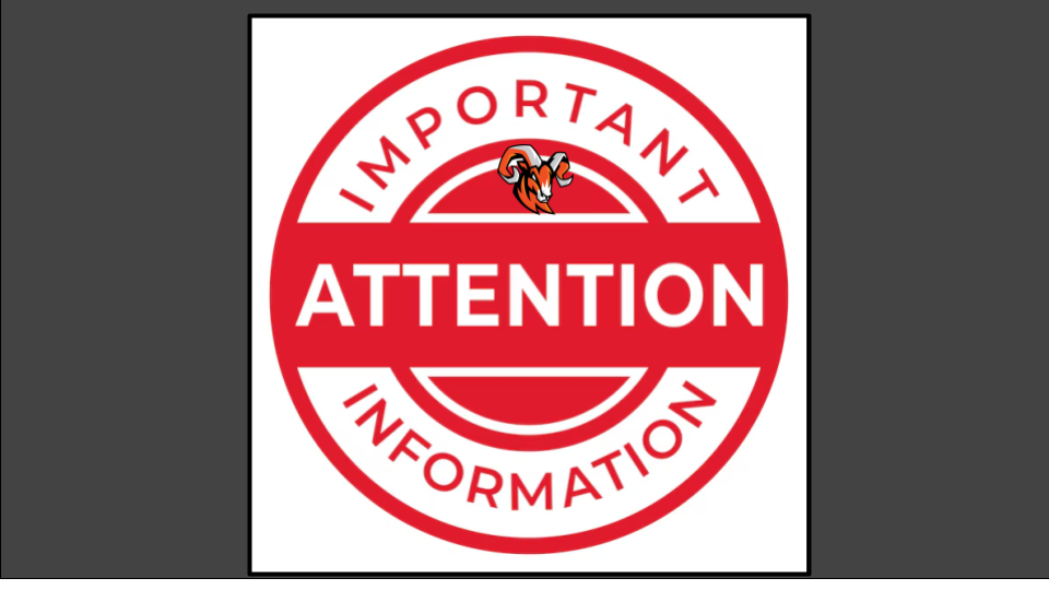 Important Information from the school