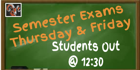 12:30 dismissal for students Thursday and Friday