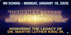 No School Monday Jan 19th - MLK, Jr Day