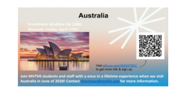 last call for Australia trip