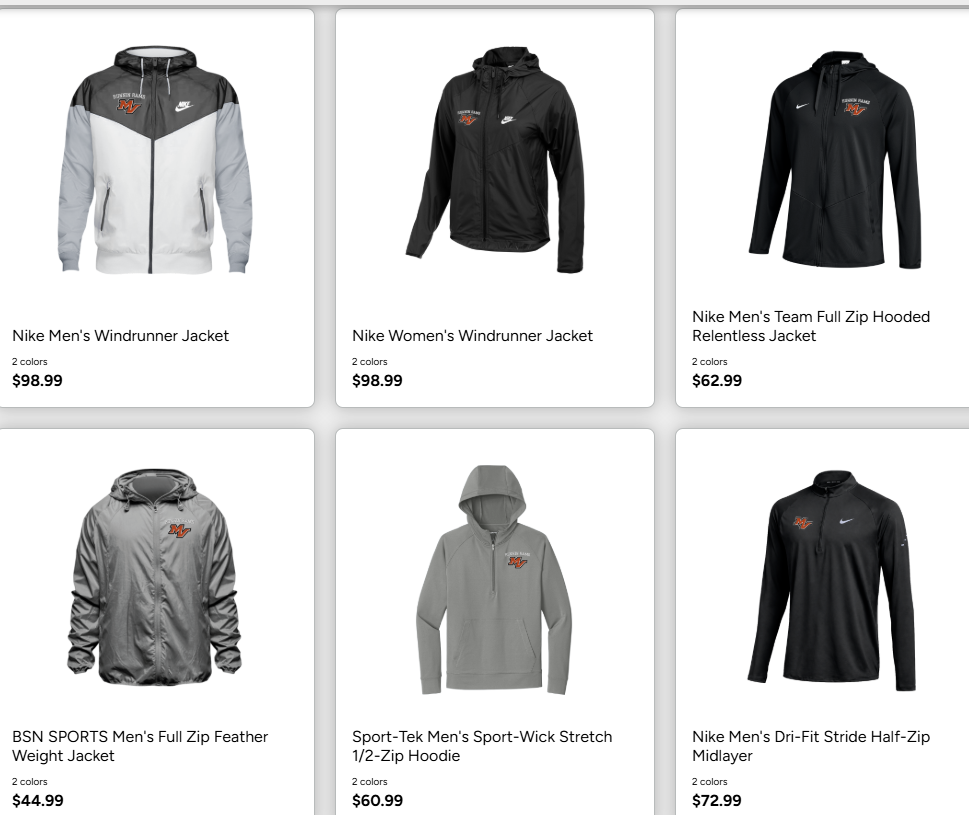 MVXC store merchandise