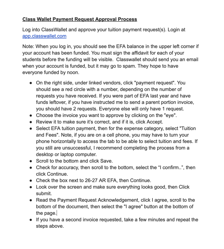 payment request