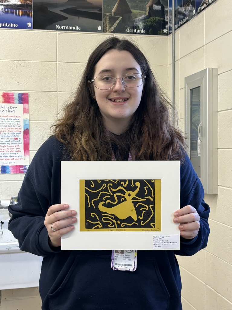 Maggie with artwork