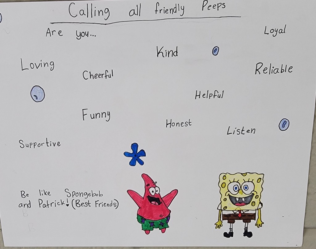 kid poster about being friendly
