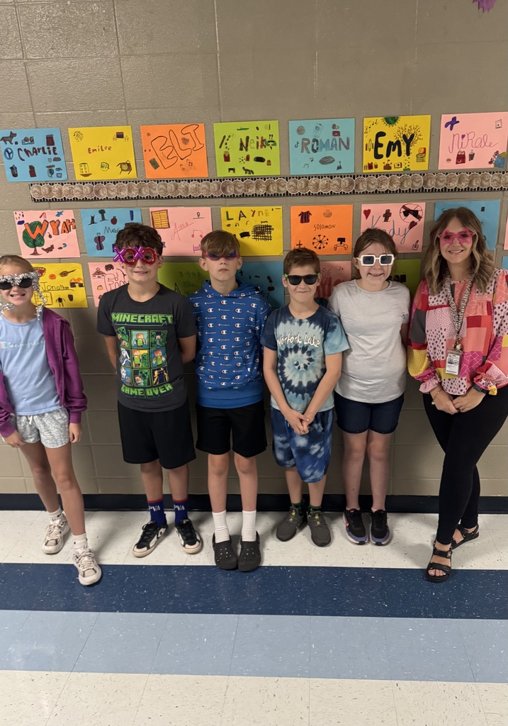 kids and teacher in sunglasses