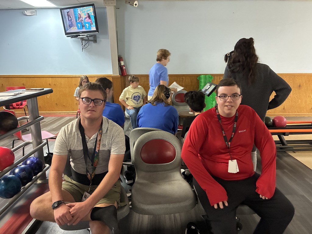 students at the bowling alley