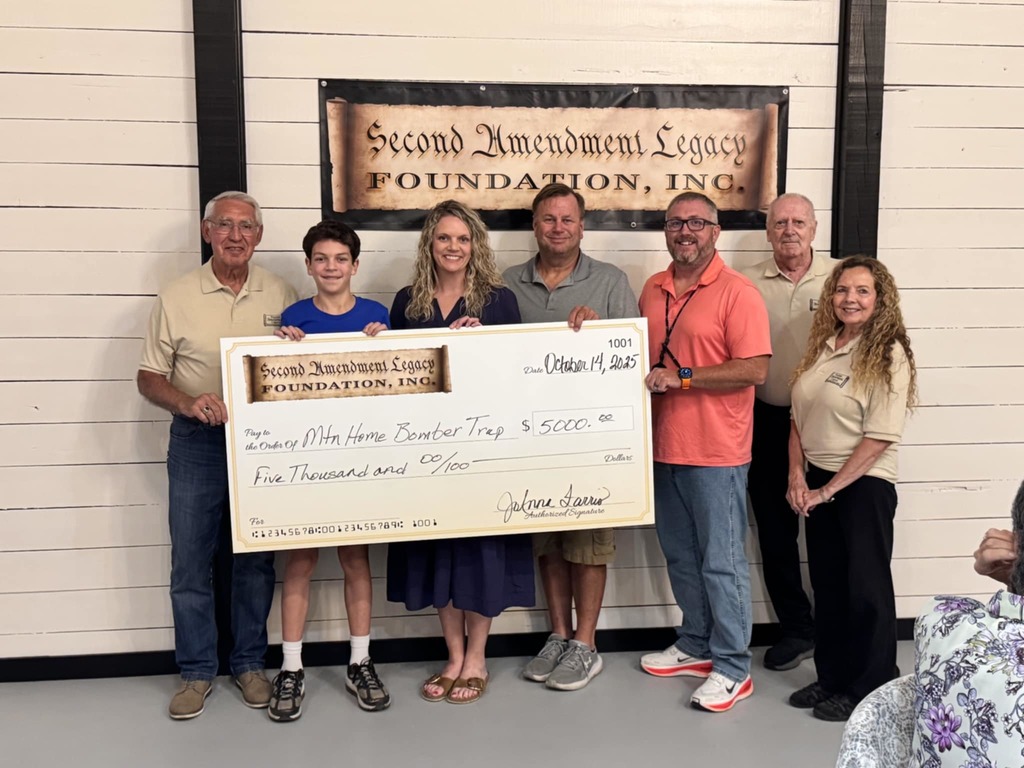 a 5,000 check from second amendment legacy foundation with several recipeints.