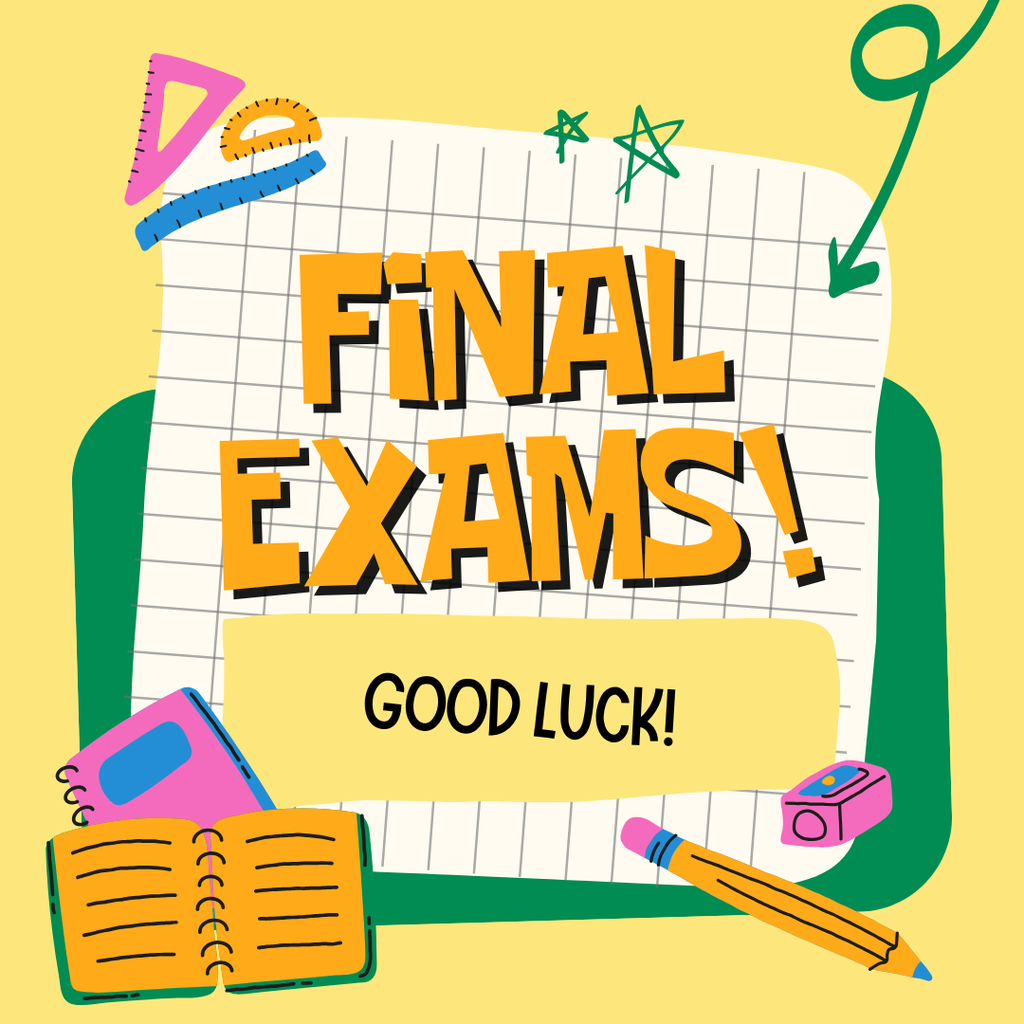 final exams good luck grapic