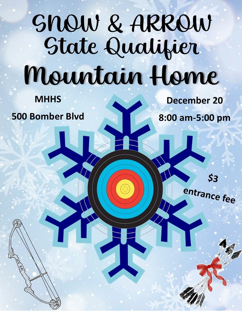 snow and arrow tournament at 500 bomber blvd on December 20 from 8-5 $3 entrance