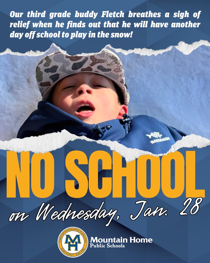 kid with snow in background no school on wednesday, jan. 28