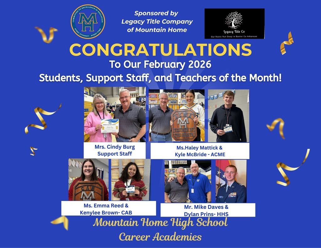 mrs. cindy burg, Ms. Haley Mattick, Kyle McBride, Emma Reed, Kenylee Brown, Mr. Mike Daves, and Dylan Prins