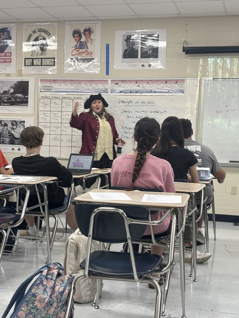 female teacher dressed like a founding father