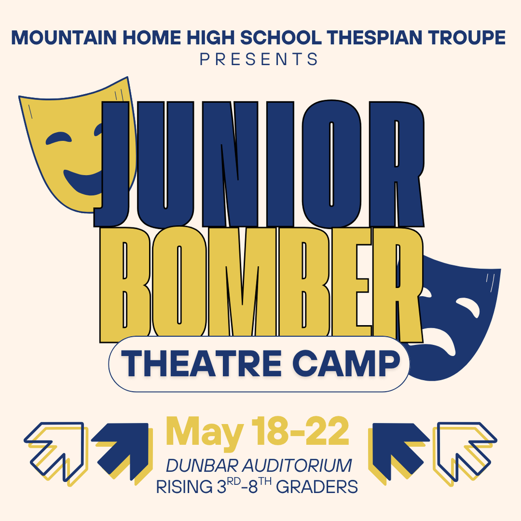 This week-long camp will immerse junior bombers in the world of theatre, allowing them to explore aspects of performance and design under the guidance of high school theatre students. The week will culminate in a performance for families. Cost: $75 Grades: Incoming 3rd-9th Monday - Thursday 8:00 AM to 12:00 PM Friday 1:00 pm to 6:00 pm