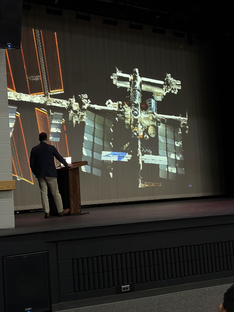School Board Member, Mr. Scott Booth, hosting a live meeting with NASA Astronaut Jack Hathaway