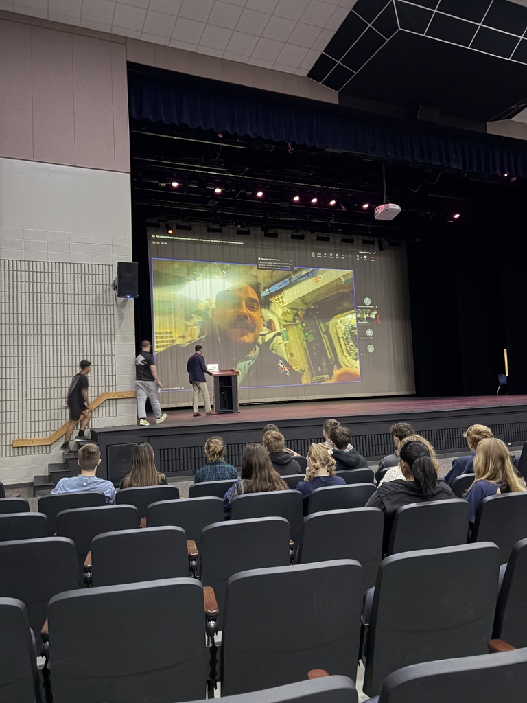 NASA Astronaut Jack Hathaway  and students in dunbar during a Video Call
